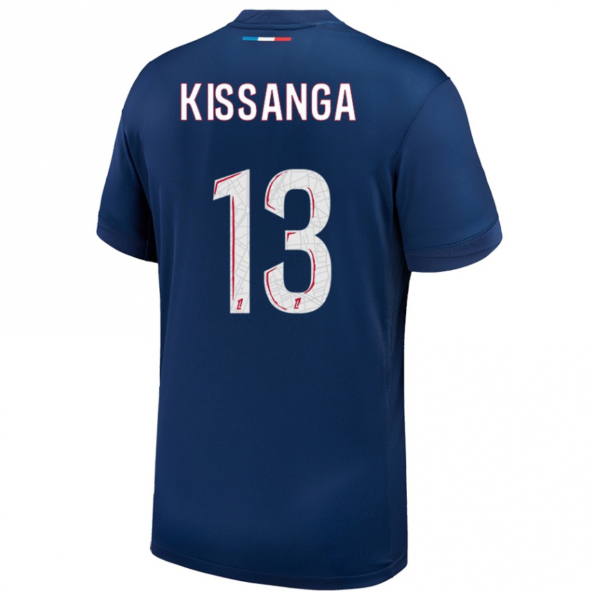 Women Football Hugo Kissanga #13 Navy Blue White Home Jersey 2024/25 T-Shirt Nz