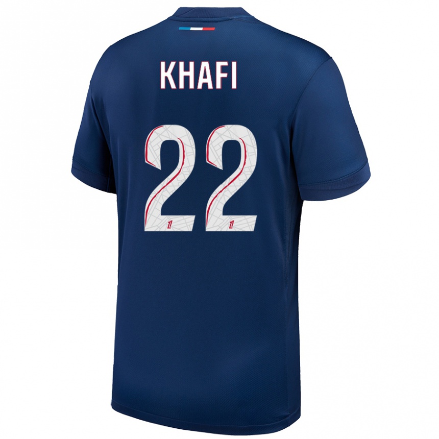 Women Football Yanis Khafi #22 Navy Blue White Home Jersey 2024/25 T-Shirt Nz