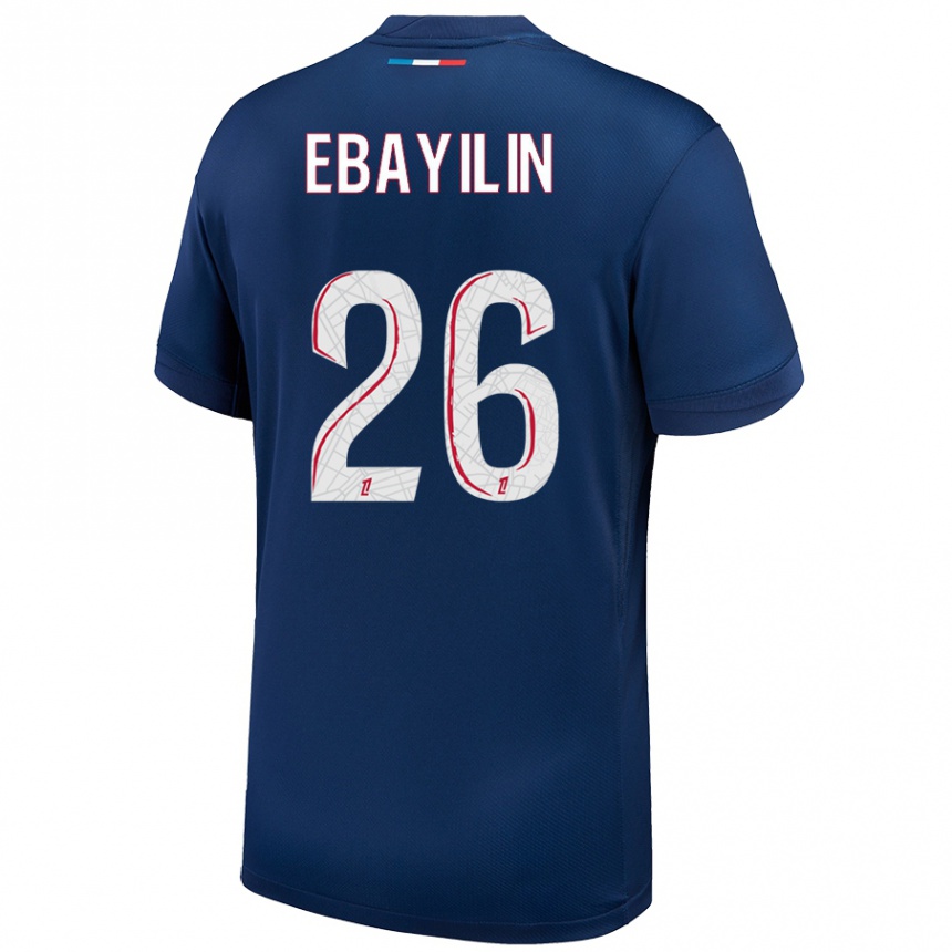 Women Football Anaïs Ebayilin #26 Navy Blue White Home Jersey 2024/25 T-Shirt Nz