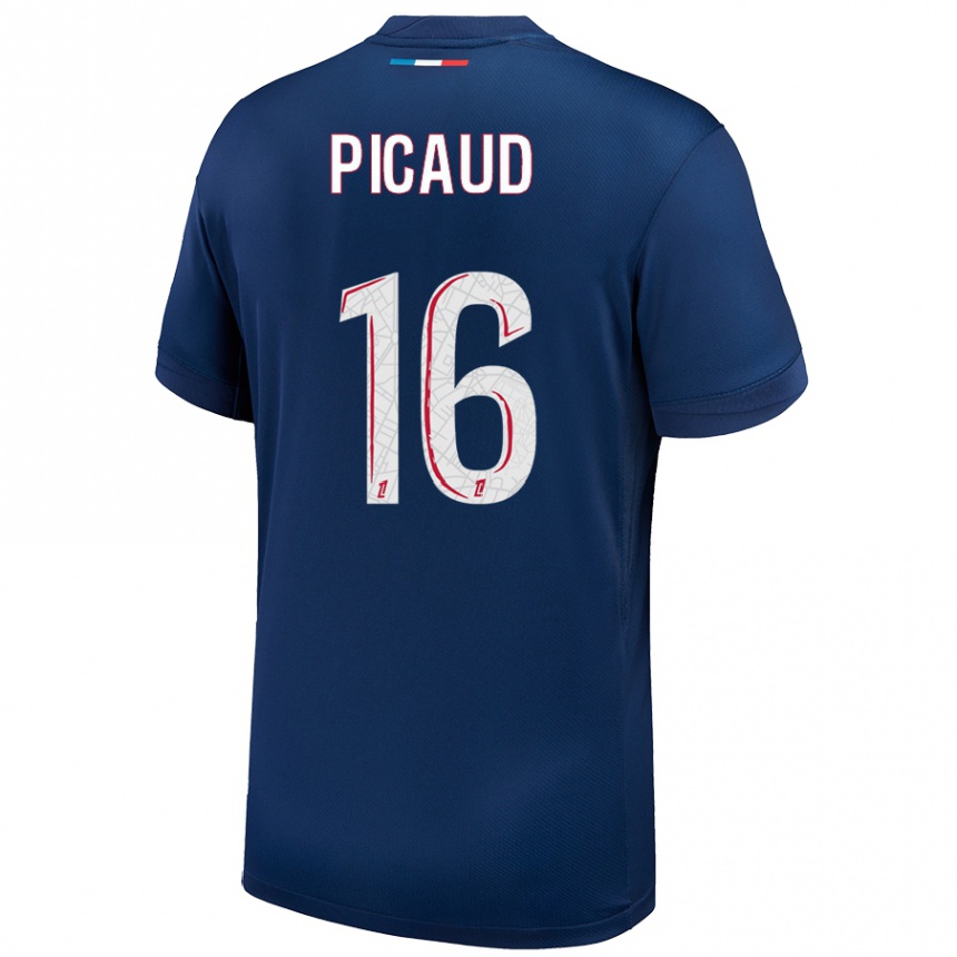 Women Football Constance Picaud #16 Navy Blue White Home Jersey 2024/25 T-Shirt Nz