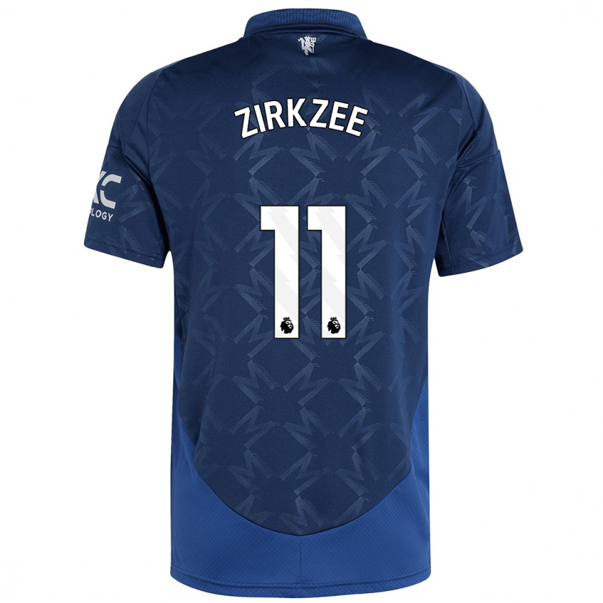 Women Football Joshua Zirkzee #11 Indigo Away Jersey 2024/25 T-Shirt Nz