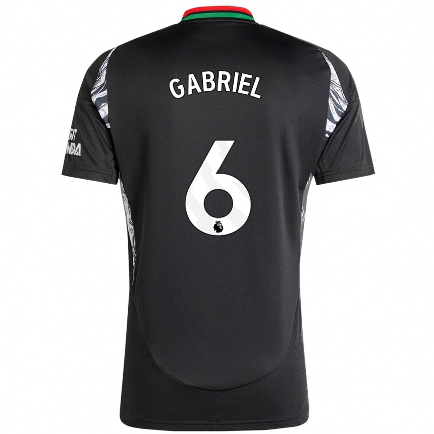 Women Football Gabriel Magalhaes #6 Black Away Jersey 2024/25 T-Shirt Nz