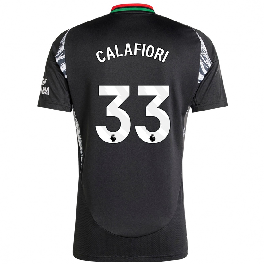 Women Football Riccardo Calafiori #33 Black Away Jersey 2024/25 T-Shirt Nz