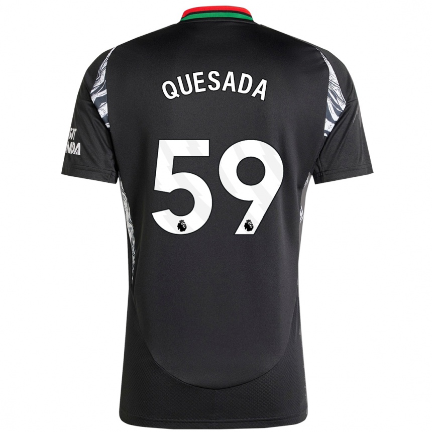 Women Football Elián Quesada #59 Black Away Jersey 2024/25 T-Shirt Nz