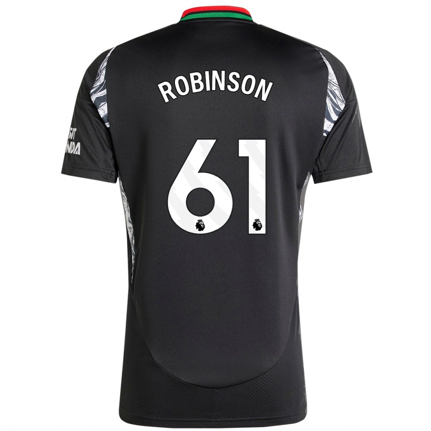 Women Football Josh Robinson #61 Black Away Jersey 2024/25 T-Shirt Nz