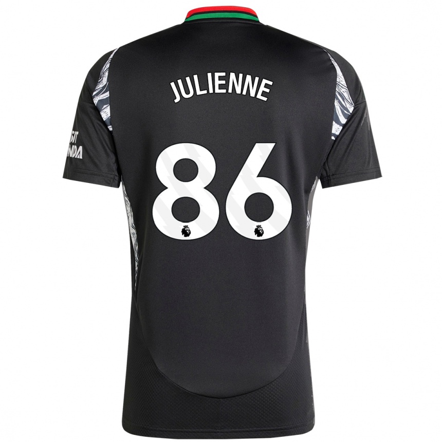 Women Football Theo Julienne #86 Black Away Jersey 2024/25 T-Shirt Nz