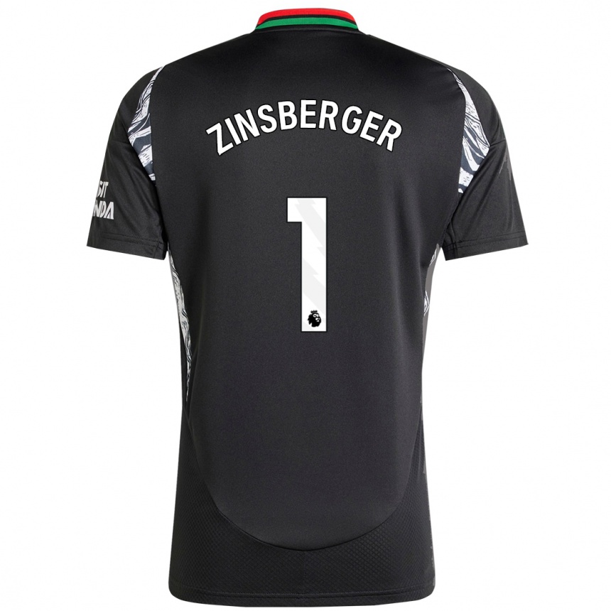 Women Football Manuela Zinsberger #1 Black Away Jersey 2024/25 T-Shirt Nz