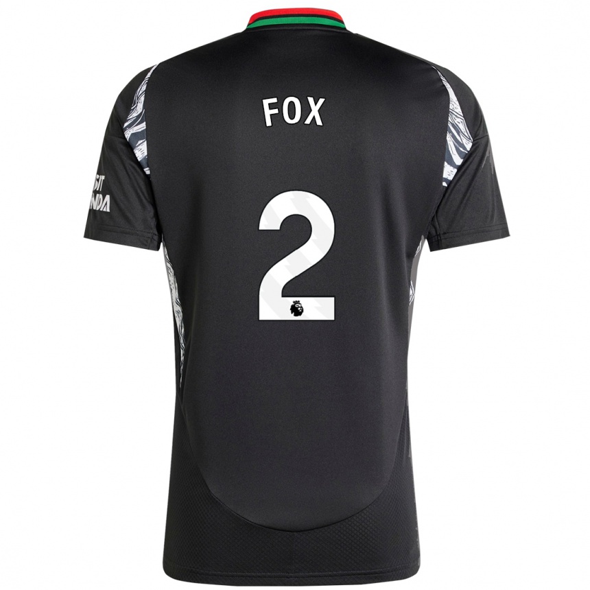 Women Football Emily Fox #2 Black Away Jersey 2024/25 T-Shirt Nz