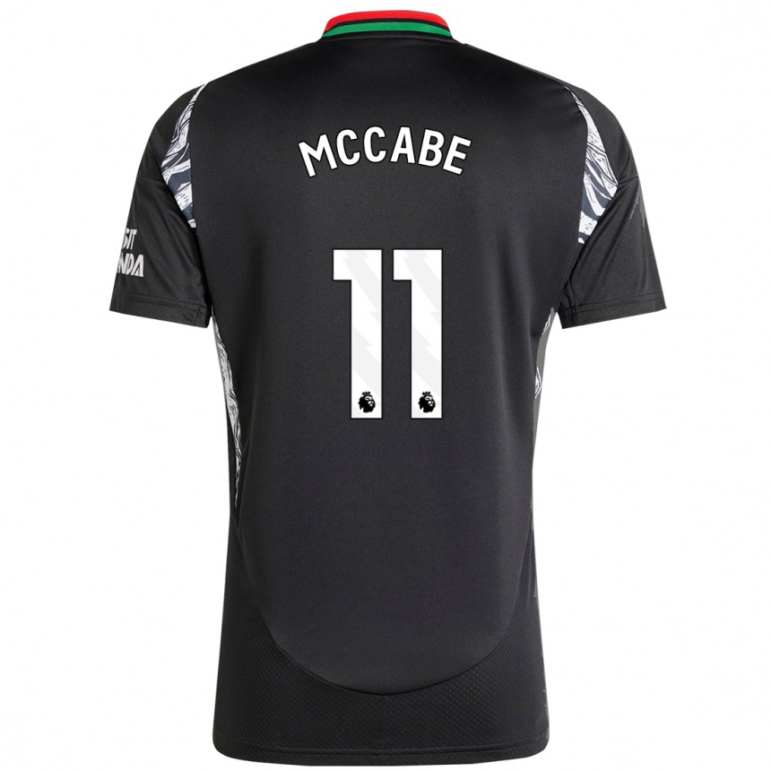 Women Football Katie Mccabe #11 Black Away Jersey 2024/25 T-Shirt Nz