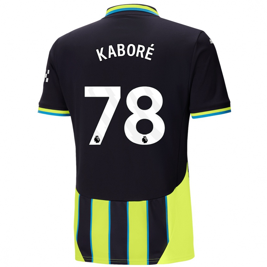 Women Football Issa Kabore #78 Blue Yellow Away Jersey 2024/25 T-Shirt Nz