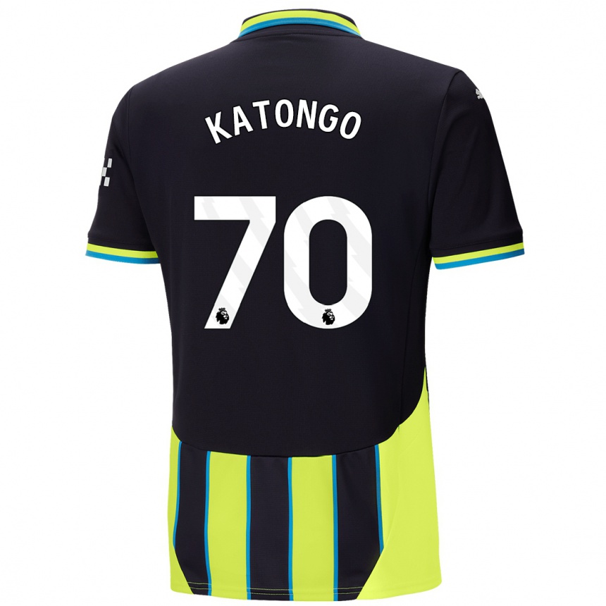 Women Football Jadel Katongo #70 Blue Yellow Away Jersey 2024/25 T-Shirt Nz