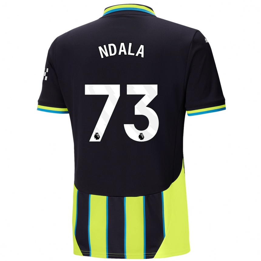 Women Football Joel Ndala #73 Blue Yellow Away Jersey 2024/25 T-Shirt Nz