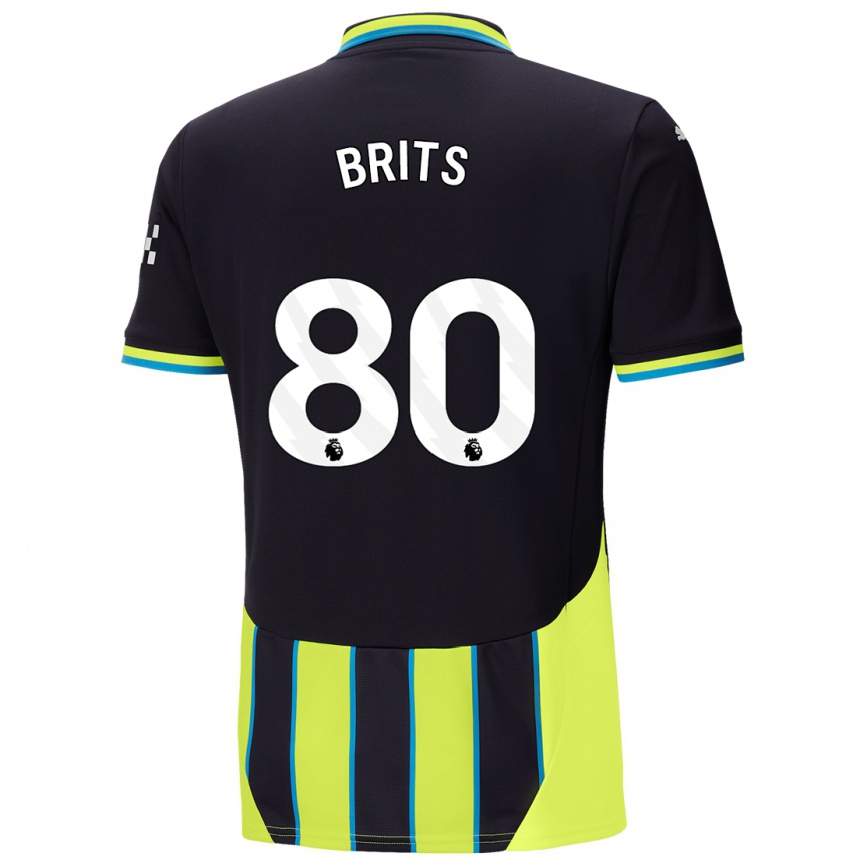 Women Football Spike Brits #80 Blue Yellow Away Jersey 2024/25 T-Shirt Nz