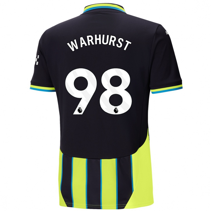 Women Football Matthew Warhurst #98 Blue Yellow Away Jersey 2024/25 T-Shirt Nz