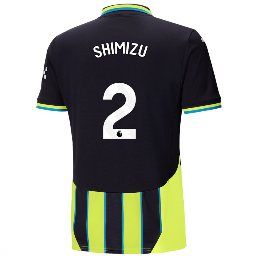 Women Football Risa Shimizu #2 Blue Yellow Away Jersey 2024/25 T-Shirt Nz