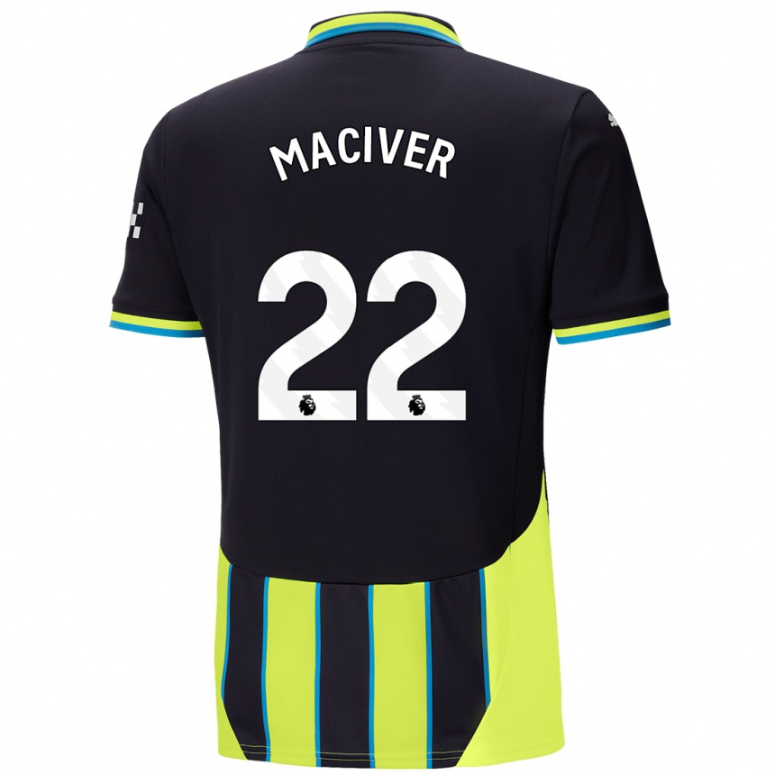 Women Football Sandy Maciver #22 Blue Yellow Away Jersey 2024/25 T-Shirt Nz