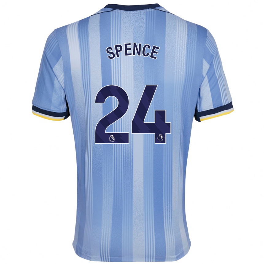 Women Football Djed Spence #24 Light Blue Away Jersey 2024/25 T-Shirt Nz