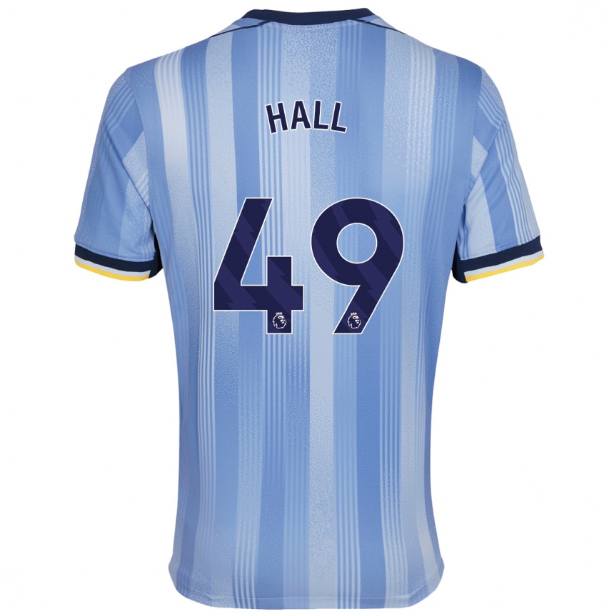 Women Football Tyrese Hall #49 Light Blue Away Jersey 2024/25 T-Shirt Nz