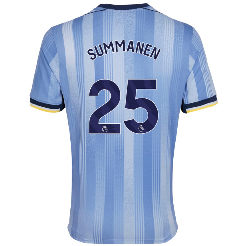 Women Football Eveliina Summanen #25 Light Blue Away Jersey 2024/25 T-Shirt Nz