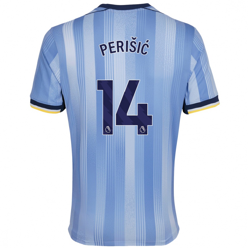 Women Football Ivan Perisic #14 Light Blue Away Jersey 2024/25 T-Shirt Nz