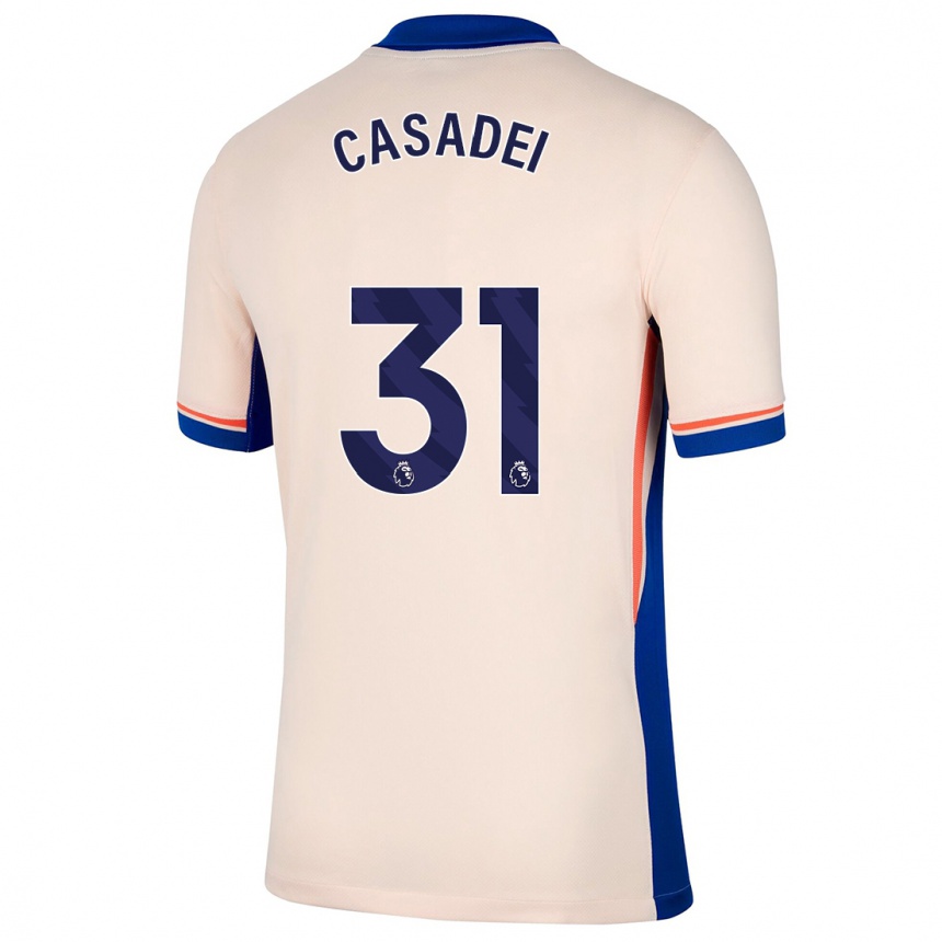 Women Football Cesare Casadei #31 Light Beige Away Jersey 2024/25 T-Shirt Nz