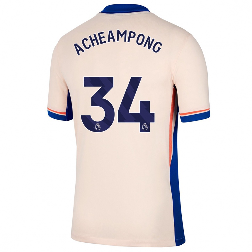 Women Football Josh Acheampong #34 Light Beige Away Jersey 2024/25 T-Shirt Nz