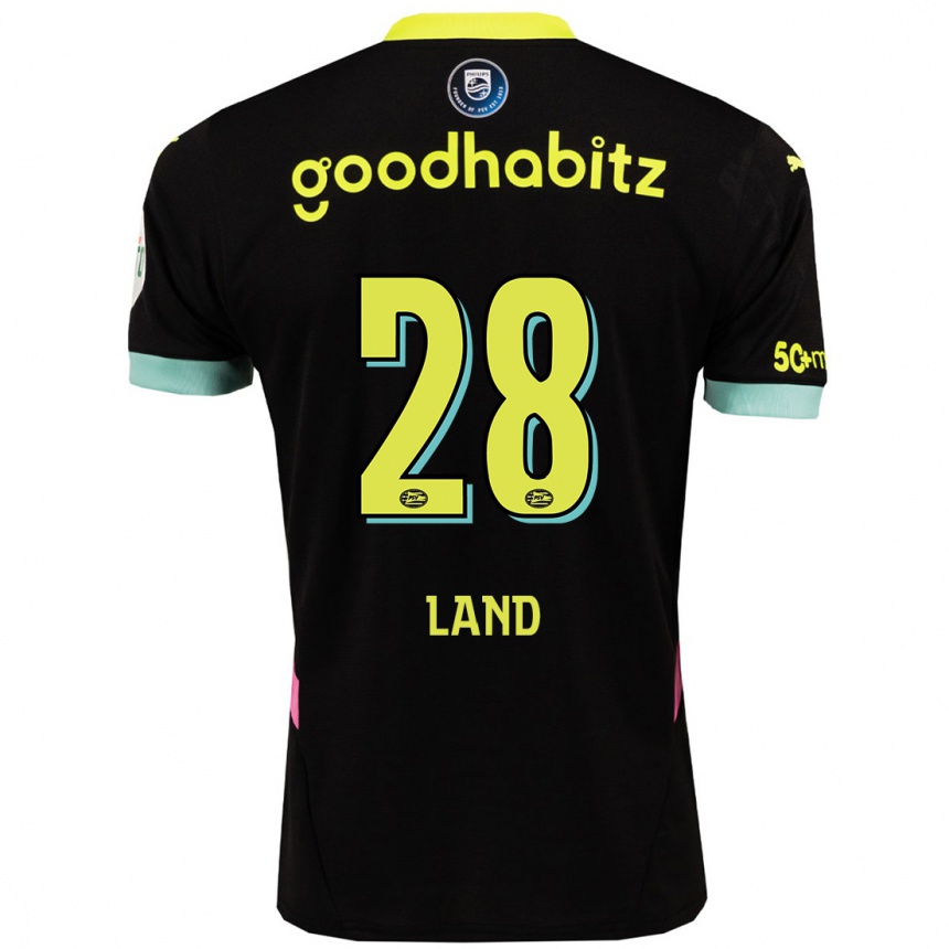 Women Football Tygo Land #28 Black Yellow Away Jersey 2024/25 T-Shirt Nz