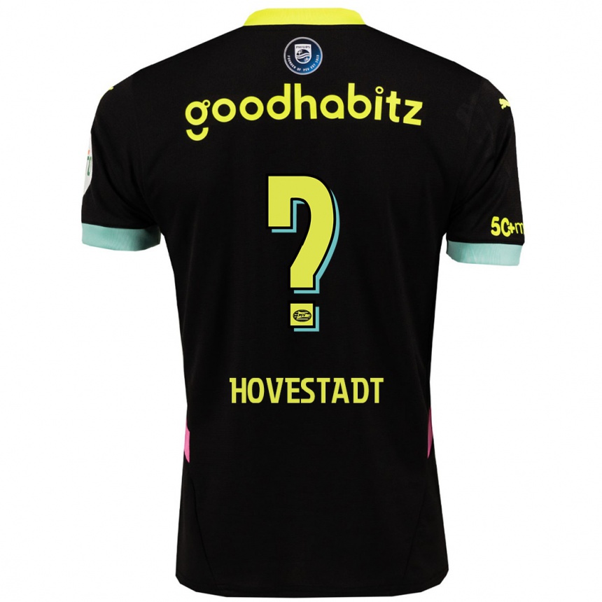 Women Football Mike Hovestadt #0 Black Yellow Away Jersey 2024/25 T-Shirt Nz