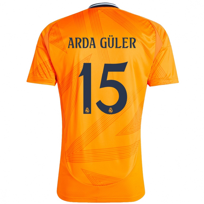 Women Football Arda Güler #15 Orange Away Jersey 2024/25 T-Shirt Nz