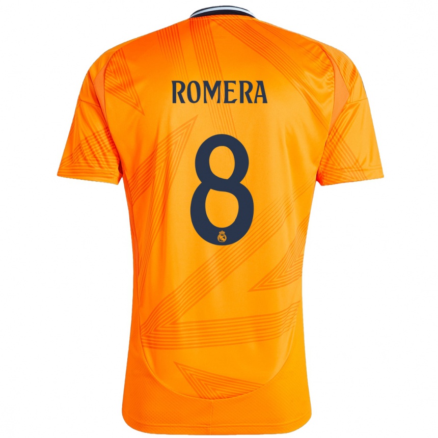 Women Football Miguel Romera #8 Orange Away Jersey 2024/25 T-Shirt Nz