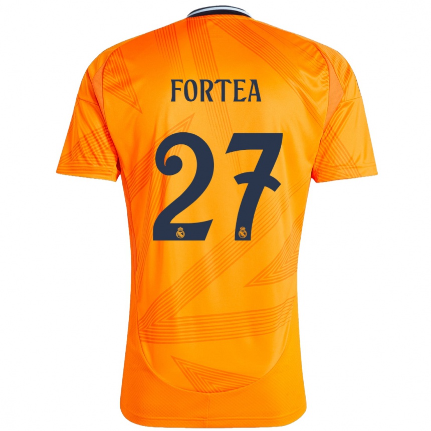 Women Football Jesús Fortea #27 Orange Away Jersey 2024/25 T-Shirt Nz