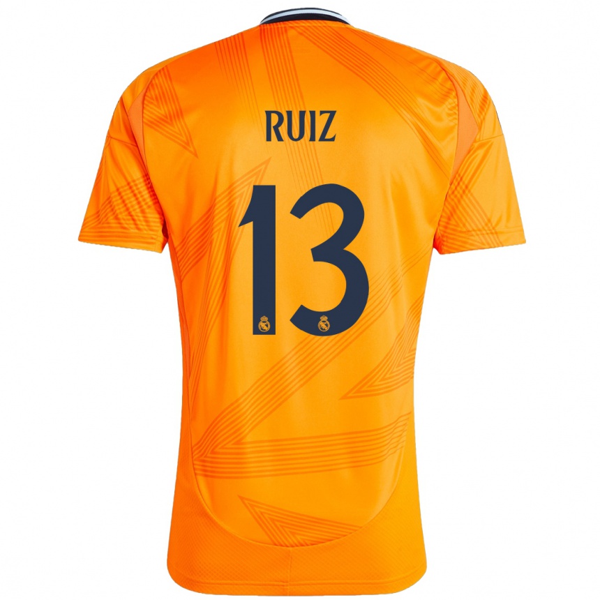 Women Football Guillermo Ruiz #13 Orange Away Jersey 2024/25 T-Shirt Nz