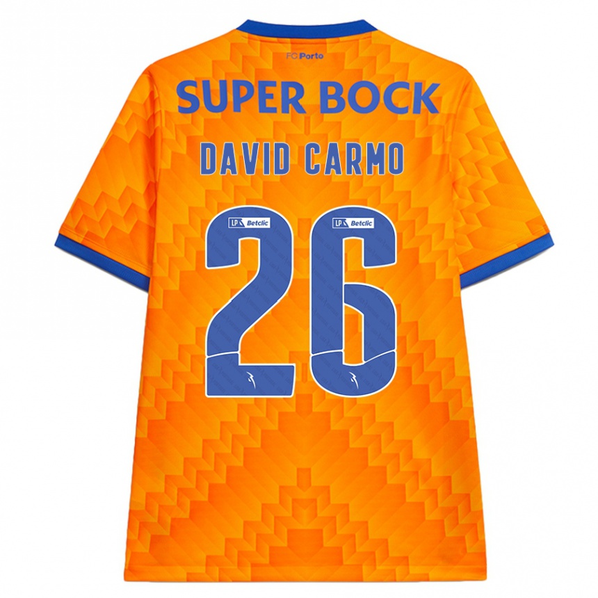 Women Football David Carmo #26 Orange Away Jersey 2024/25 T-Shirt Nz