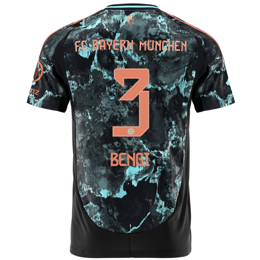 Women Football Kaan Bengi #3 Black Away Jersey 2024/25 T-Shirt Nz