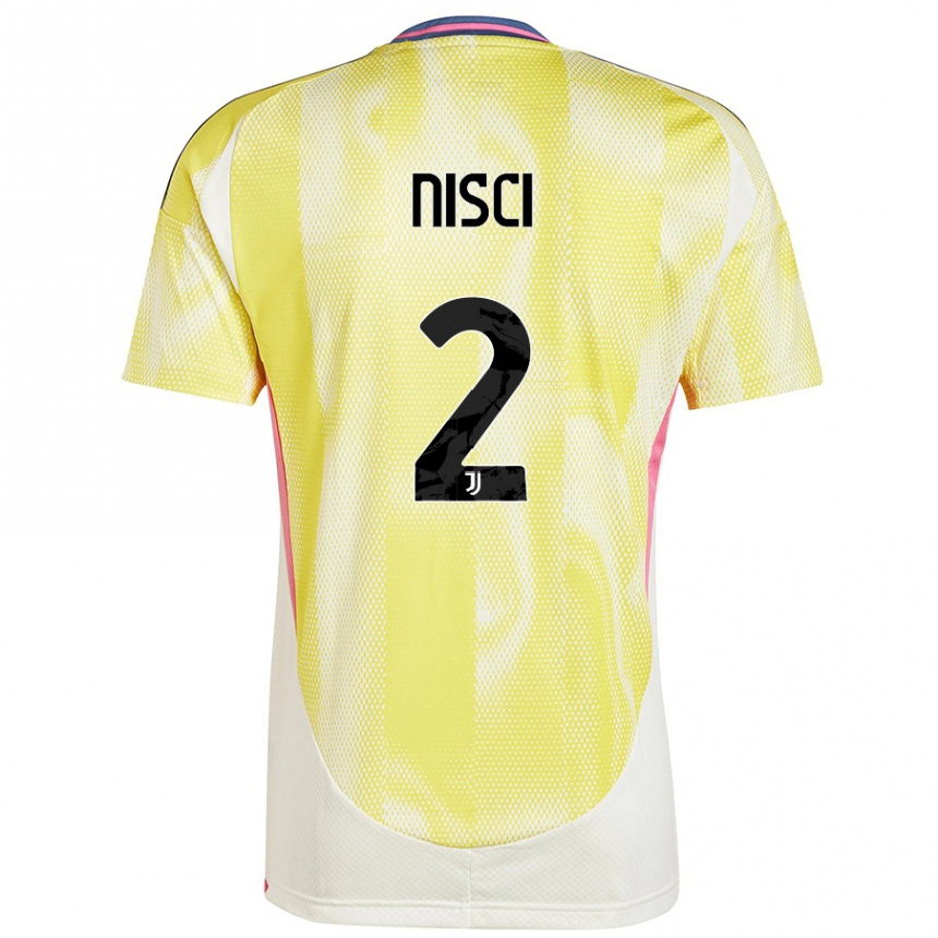 Women Football Alessandro Nisci #2 Solar Yellow Away Jersey 2024/25 T-Shirt Nz