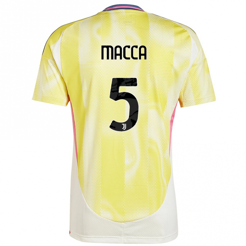 Women Football Federico Macca #5 Solar Yellow Away Jersey 2024/25 T-Shirt Nz