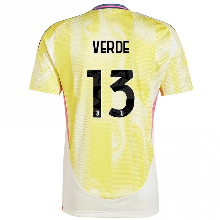 Women Football Francesco Verde #13 Solar Yellow Away Jersey 2024/25 T-Shirt Nz