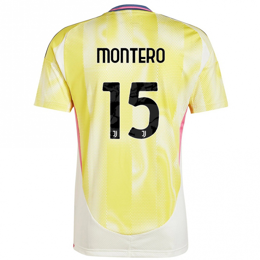 Women Football Alfonso Montero #15 Solar Yellow Away Jersey 2024/25 T-Shirt Nz