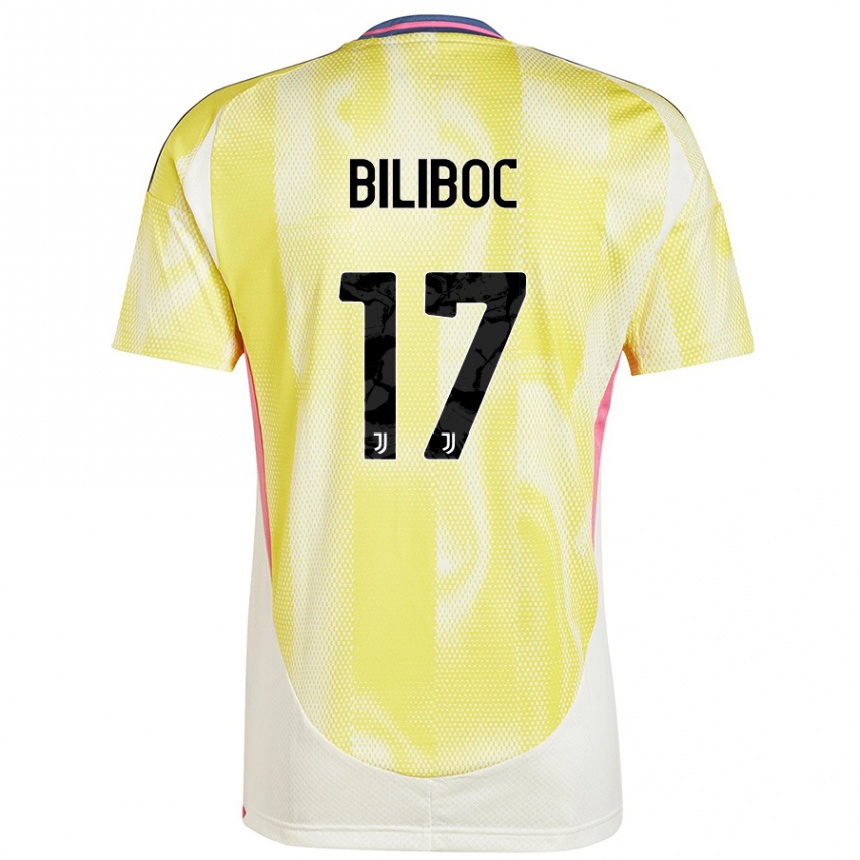 Women Football Lorenzo Biliboc #17 Solar Yellow Away Jersey 2024/25 T-Shirt Nz