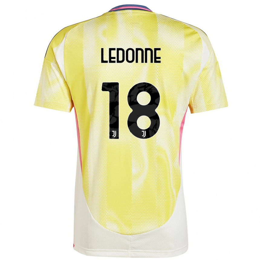 Women Football Nicolò Ledonne #18 Solar Yellow Away Jersey 2024/25 T-Shirt Nz