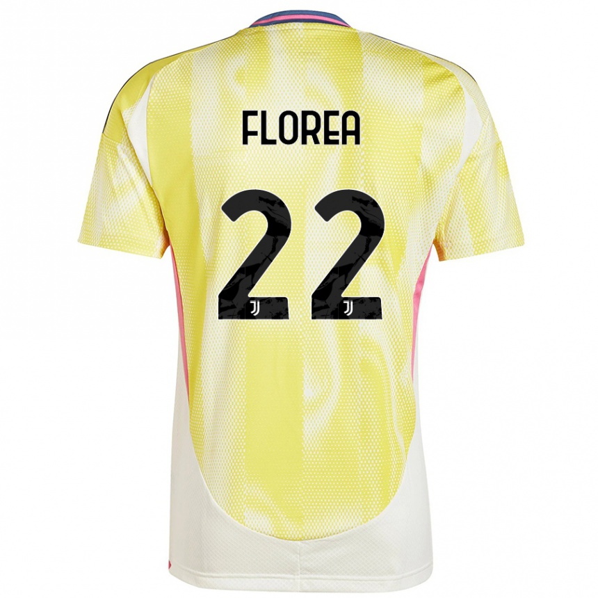 Women Football Andrei Florea #22 Solar Yellow Away Jersey 2024/25 T-Shirt Nz