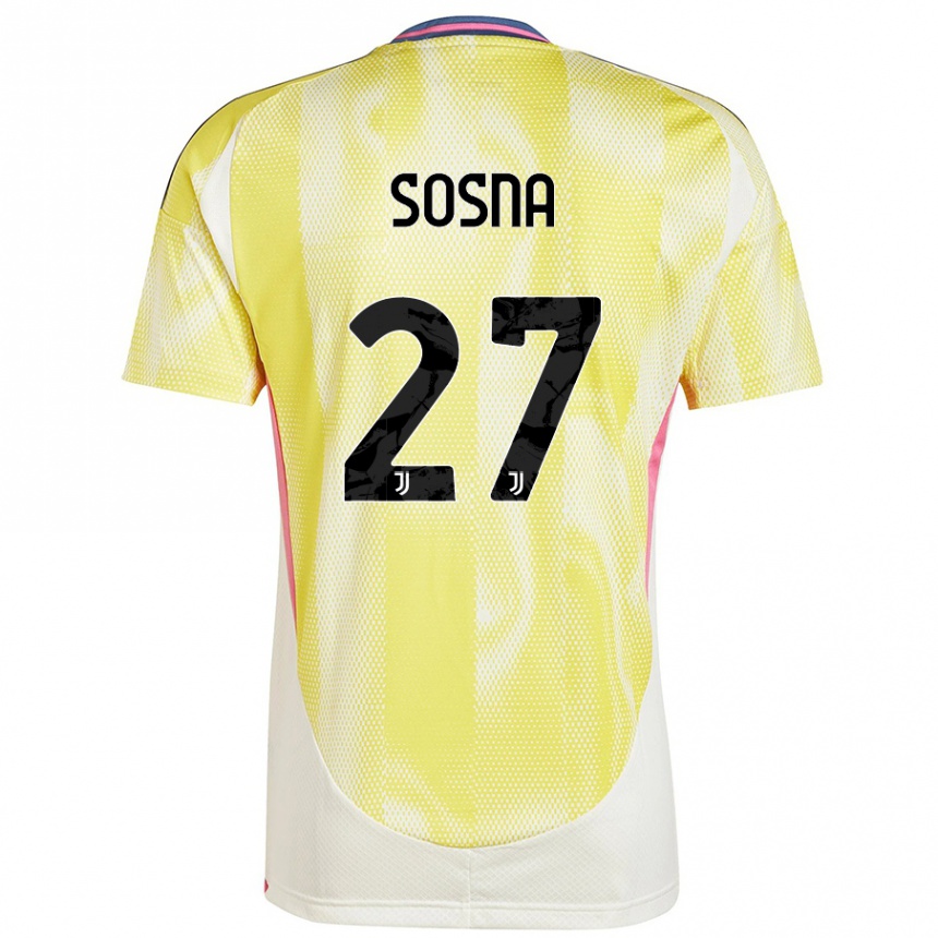 Women Football Adam Sosna #27 Solar Yellow Away Jersey 2024/25 T-Shirt Nz