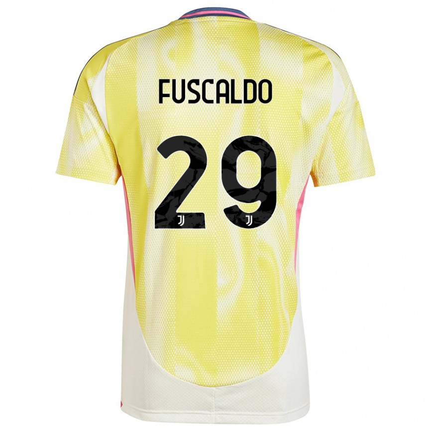 Women Football Matteo Fuscaldo #29 Solar Yellow Away Jersey 2024/25 T-Shirt Nz