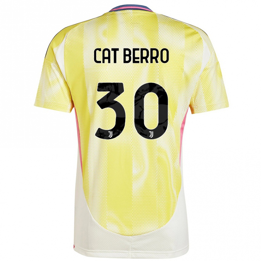 Women Football Simone Cat Berro #30 Solar Yellow Away Jersey 2024/25 T-Shirt Nz