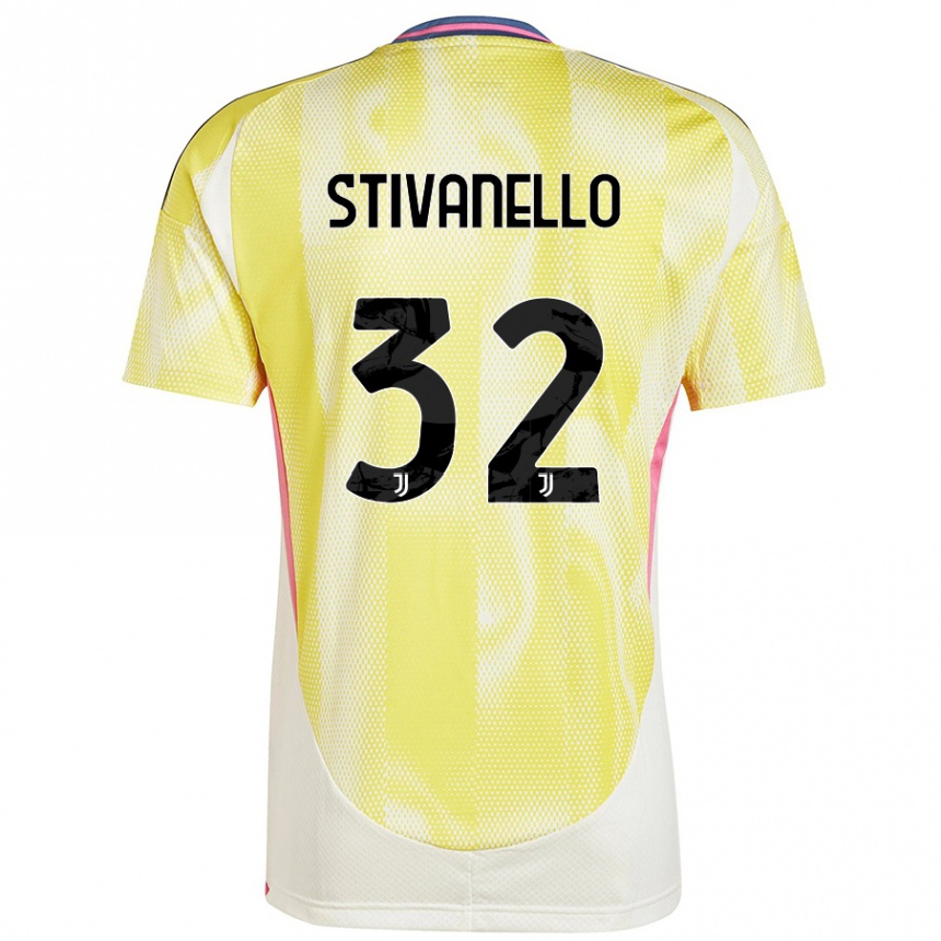 Women Football Riccardo Stivanello #32 Solar Yellow Away Jersey 2024/25 T-Shirt Nz