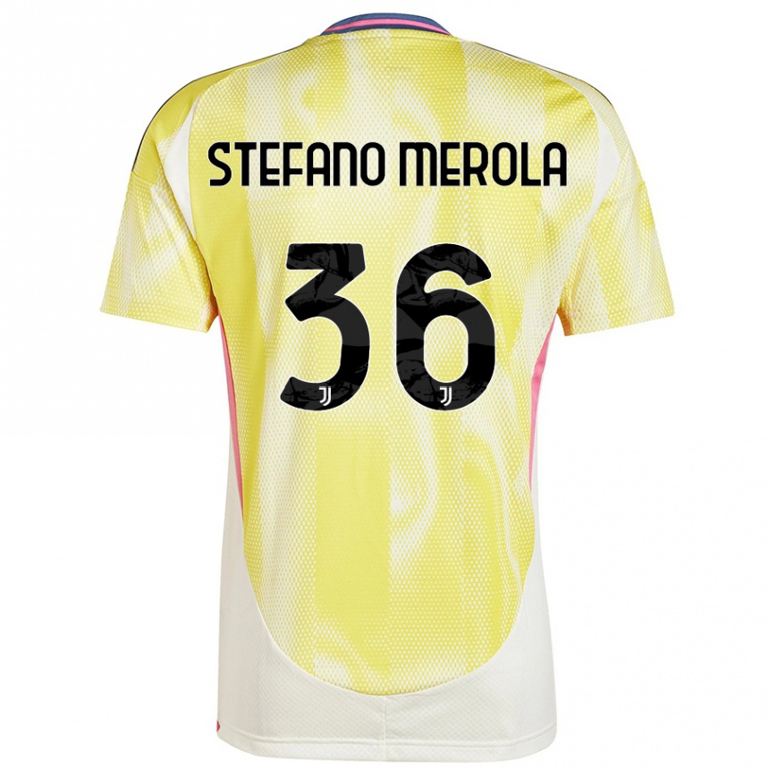 Women Football Antonio Stefano Merola #36 Solar Yellow Away Jersey 2024/25 T-Shirt Nz