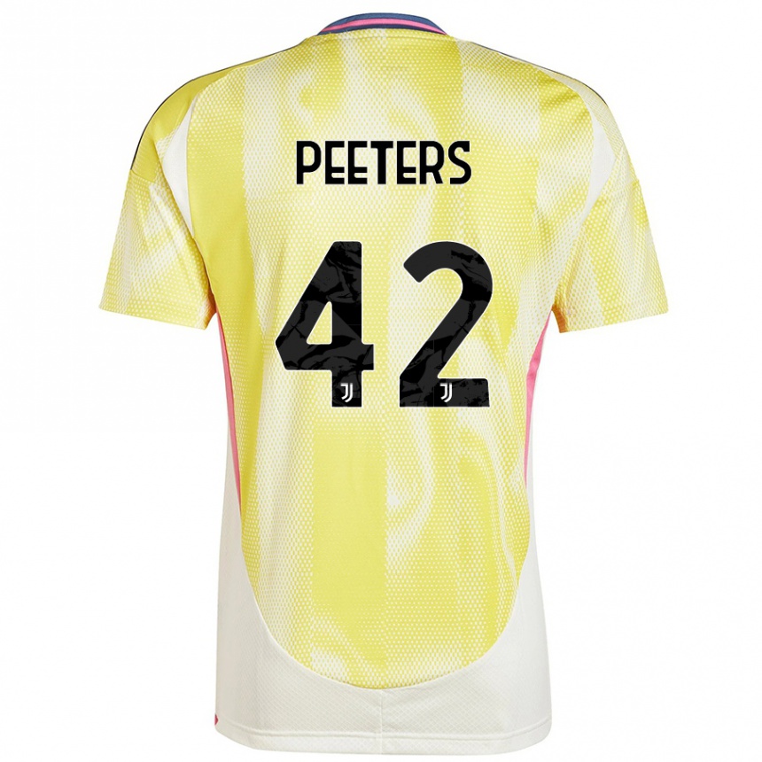 Women Football Daouda Peeters #42 Solar Yellow Away Jersey 2024/25 T-Shirt Nz