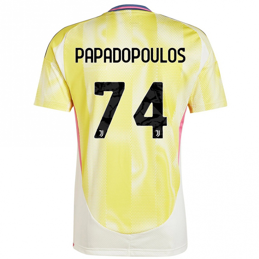 Women Football Christos Papadopoulos #74 Solar Yellow Away Jersey 2024/25 T-Shirt Nz