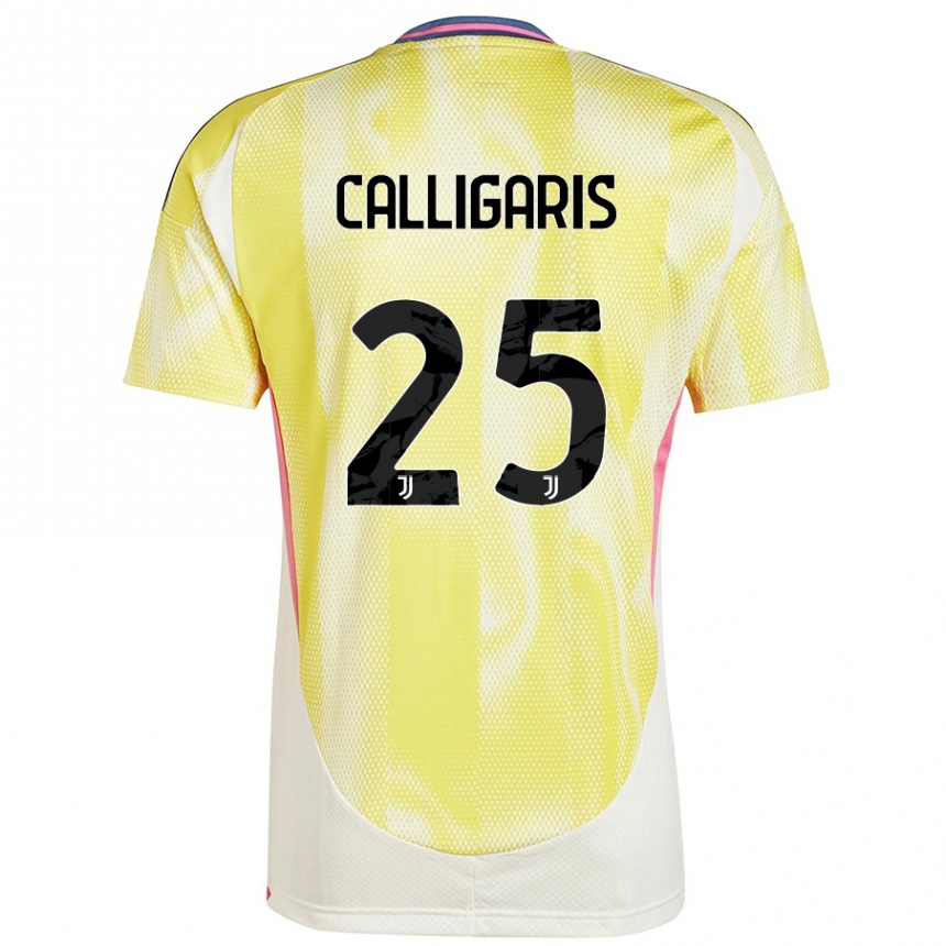 Women Football Viola Calligaris #25 Solar Yellow Away Jersey 2024/25 T-Shirt Nz