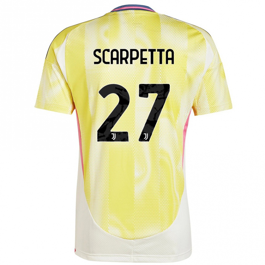 Women Football Jacopo Scarpetta #27 Solar Yellow Away Jersey 2024/25 T-Shirt Nz